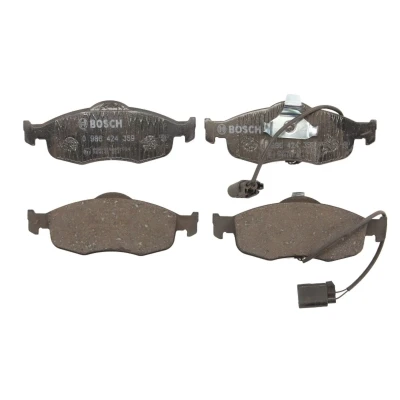Abbildung von BOSCH 0 986 424 359 Bremsbelagsatz Low Metallic mit integriertem Verschleißsensor Anti Quietsch Blech, Kolbenclip FORD: MONDEO 2