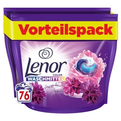 Abbildung von LENOR PODS® Waschkapseln Colorwaschmittel 76 Waschladungen, Blütentraum, Langanhaltende Frische Und Geruchsentfernung Bei Kaltwäsche