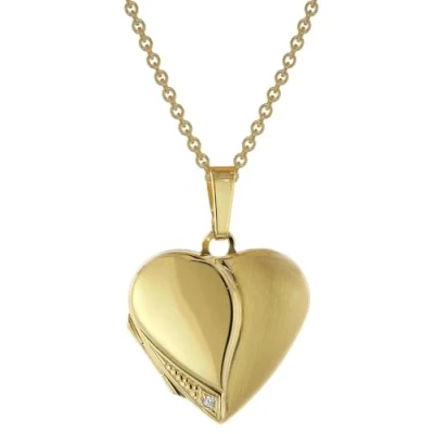 Abbildung von trendor Medaillon Herz mit Damen Halskette Gold auf Silber 925 75738 45 cm