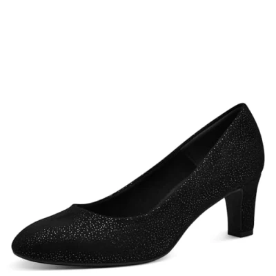 Abbildung von Tamaris Damen Pumps Textil Blockabsatz Vegan; Black Structure, EU 38