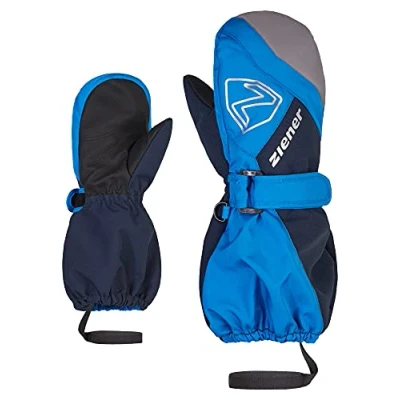 Abbildung von Ziener Unisex Baby Laurus Ski Fäustlinge/Winter wasserdicht, Lange Stulpe, reflektierend, Persian Blue.Dark Navy, 122cm