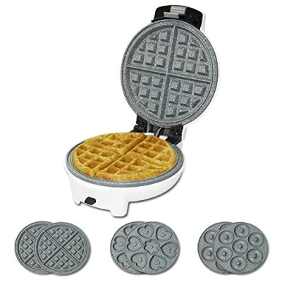 Abbildung von Cecotec Waffeleisen Fun Gofrestone.RockStone Antihaftbeschichtung, 3 austauschbare Platten (Waffeln, Saloons, Muffins) Spülmaschinenfest, 700 W.