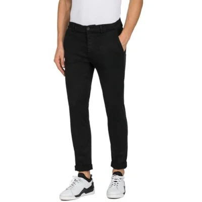 Abbildung von Replay Herren Chino Zeumar Slim Fit Hyperflex X Lite mit Stretch, Schwarz (Black 040 1), 31W / 30L