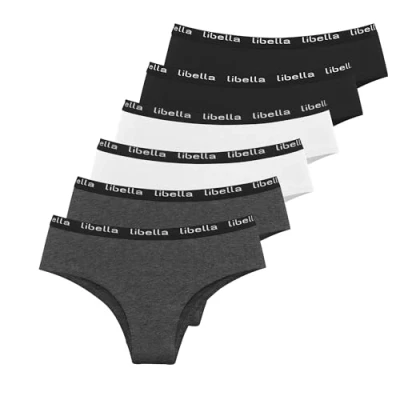 Abbildung von Libella Unterhosen Damen Baumwolle,6er Pack Slips Mehrpack Baumwoll Unterwäsche Bequeme Pantys 3411 A XL