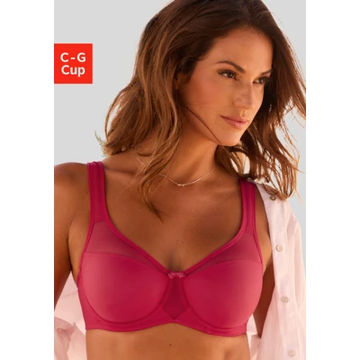 Abbildung von Lascana Minimizer Bügel BH, Damen, Größe: 105C, Lipstick red