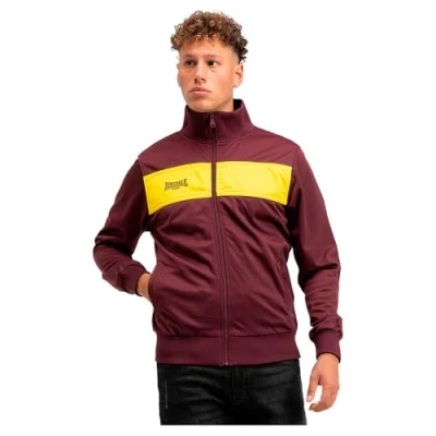 Abbildung von Lonsdale Herren ALNWICK Trainingsjacke, Oxblood/Yellow, XL