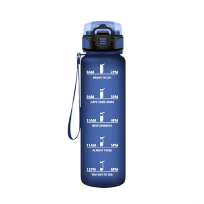 Abbildung von HoneyHolly Trinkflasche Sport, 500ml Auslaufsicher Kunststoff, Wasserflasche, Kohlensäure Geeignet, Sportflasche für Fahrrad, Kinder, Schule, Fitness, Yoga, Navy Blue