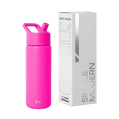 Abbildung von Simple Modern Trinkflasche mit Strohhalm Wasserflasche Edelstahl Isolierte für den Sport Fitnessstudio Summit 530ml Raspberry Vibes