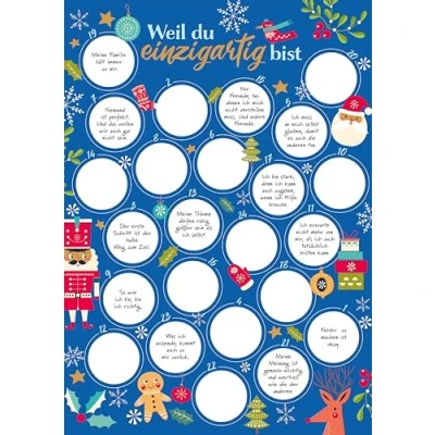 Abbildung von Weil du einzigartig bist Der Rubbel Adventskalender Für Jungs: 24 Mutmachsprüche zum Freirubbeln. Tolles Geschenk Sohn, Neffe und Enkel. mehr Mut Selbstbewusstsein. Ab 10