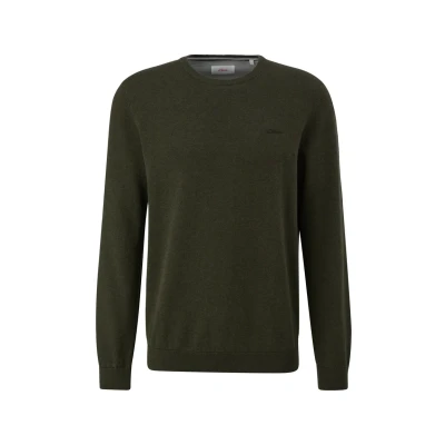 Abbildung von s.Oliver MIT Logostickerei Strickpullover, Herren, Größe: Medium, Olivgrün