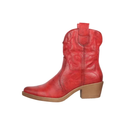 Abbildung von Elara Cowboy/Bikerstiefelette, Damen, Größe: 36, Rot Schuhe