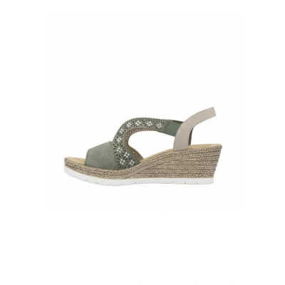 Abbildung von Rieker Espadrille, Damen, Größe: 36, Kaki Schuhe