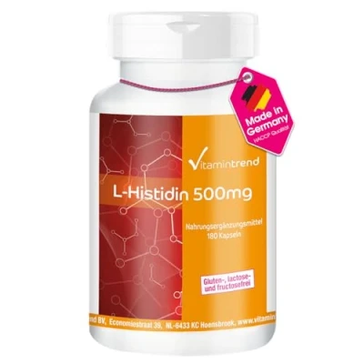 Abbildung von L Histidin 500mg 180 Kapseln vegan hochdosiert Vitamintrend®
