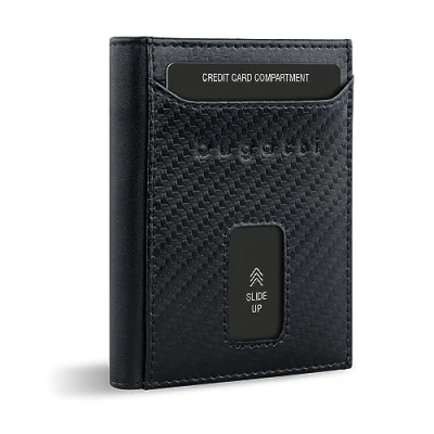 Abbildung von bugatti Secure Slim Mini Börse Spezial mit XL Münzfach und RFID Schutz aus Leder, Carbon
