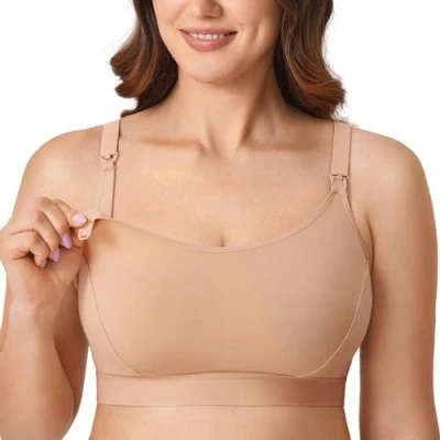 Abbildung von Gratlin Damen Stütz Sport Still BH Große Brüste Baumwolle Racerback Schwangerschafts BHS Natürlich XXL