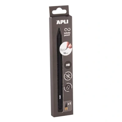 Abbildung von APLI 19828 Unendlichkeitsstift mit schwarzem Schaft, Ewiger Bleistift ohne Tinte Nachfüllmine