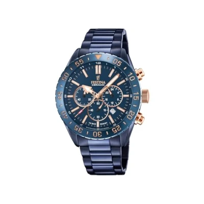 Abbildung von Festina Herren Analog Quarz Uhr mit Edelstahl Armband F20576/1, Blau