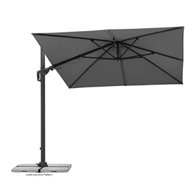 Abbildung von Schneider Sonnenschirm Rhodos twist, anthrazit, 350x260 cm, eckig, 732 15, pulverbeschichtetes Alu/Stahl Gestell, Bespannung 100% Polyester