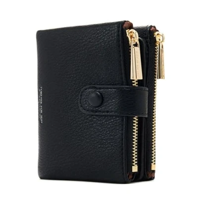 Abbildung von Damen Geldbeutel,PU Leder Portemonnaie Kleine Brieftasche Geldbörse Für Frauen (Schwarz)