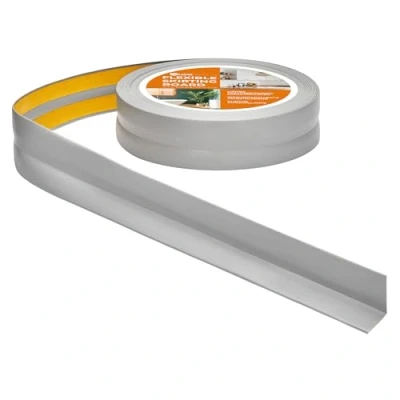 Abbildung von Quest Weichsockelleiste Selbstklebend 30 mm x Knickleiste Abschlussleiste für Küche Badezimmer Dichtungsband PVC Flexibel Wasserdicht Dekorativ 5 Meter Grau