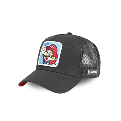 Abbildung von Cap Herren Super Mario, Tracker Kappe Herren, Ich Bin Es, Atmungsaktiv, Schwarz, Einheitsgröße