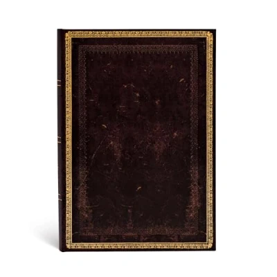 Abbildung von Paperblanks PB3519 0 Faux Leder schwarzes Marokkoleder Notizbuch Midi Liniert, (180 x 130)