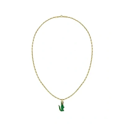 Abbildung von Lacoste Unisex Halskette goldcoloured/green, Größe: One Size, Gold coloured/green