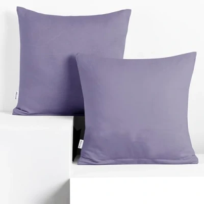 Abbildung von DecoKing 2 Kissenbezüge 80x80 cm Jersey 100% gekämmte Baumwolle Reißverschluss Lavendel Amber