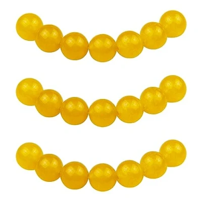 Abbildung von MJDCB Perlen zum Auffädeln 4mm 85 stück Gelbe Jade Halbedelsteine mit Loch Lose Runde Steinperlen für Herstellung Schmuck Armbänder Halsketten