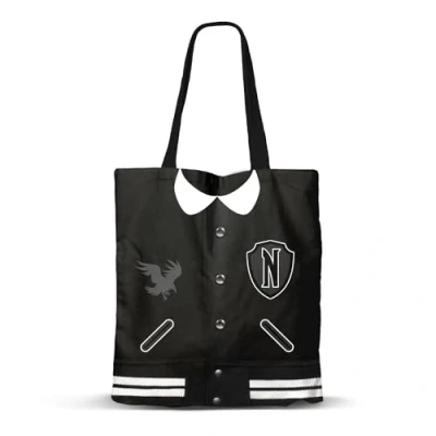 Abbildung von Wednesday Varsity Shopping Bag Einkaufstasche, Schwarz