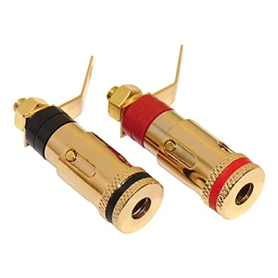 Abbildung von Dynavox Bananeneinbaubuchsen 2 x rot / schwarz