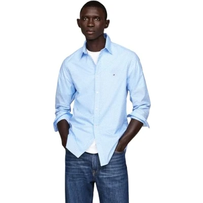 Abbildung von Tommy Hilfiger Print Shirt Hemd, Herren, Größe: 3XL, Vessel blue/optic white