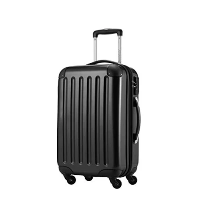Abbildung von HAUPTSTADTKOFFER Alex Handgepäck, 55 x 35 20 cm, 4 Rollen, 42 Liter, Reisekoffer, Hartschalenkoffer, Rollkoffer, Bordgepäck Koffer, erweiterbar, Schwarz