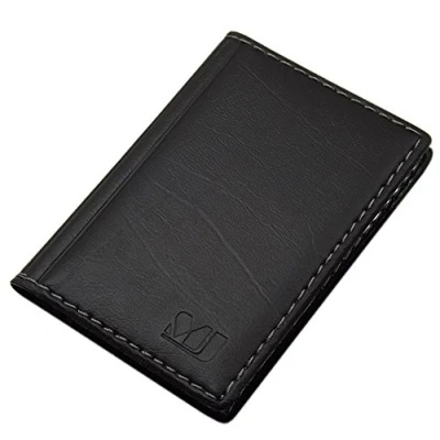 Abbildung von Kredit und Visitenkartenetui mit Kontrastnaht 12 Fächer MJ Design Germany (Design 3 / Schwarz)