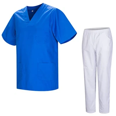 Abbildung von MISEMIYA Unisex Schrubb Set Medizinische Uniform mit Oberteil und Hose 817 8312 BLANCO Medium, Blau Royal
