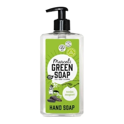 Abbildung von Marcel&#039;s Green Soap Handseife Tonka &amp; Muguet Spender 100 % Umweltfreundlich Vegan 97 Biologisch abbaubar 500 ml