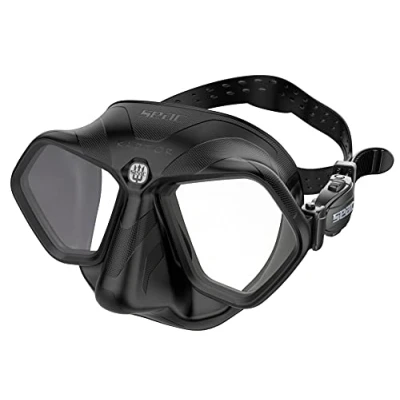 Abbildung von SEAC Unisex Adult Raptor kleinvolumige Maske zum Freitauchen und Speerfischen, schwarz, Standard