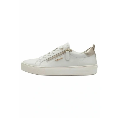 Abbildung von Tamaris COMFORT Damen Sneaker flach aus Leder mit Reißverschluss, Cremefarben (Offwhite Nappa), 36 EU