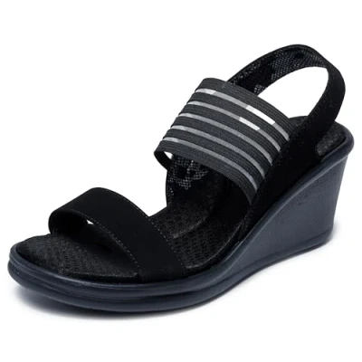Abbildung von Skechers Damen Rumblers SCI FI Slingback Sandalen, Black Mitobuck/Gore/Trim, 36 EU