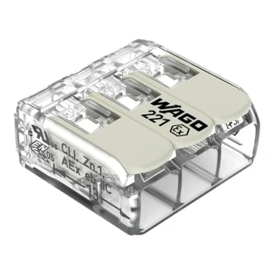 Abbildung von WAGO Verbindungsklemmen 221 683 3 Leiter, bis 6 mm², 30 Stück, COMPACT Kabelverbinder mit Hebeln für alle Leiterarten weltweit, bestätigte Anwendungssicherheit