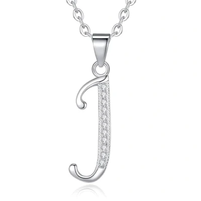 Abbildung von VIKI LYNN Sterling Silber 925 Kette Halskette mit und Zircon Buchstabe Alphabet J Anhaenger