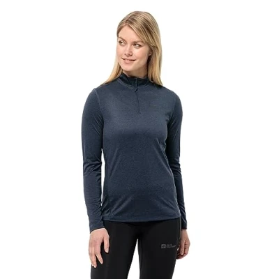 Abbildung von Jack Wolfskin SKY Thermal HZ Langarmshirt, Damen, Größe: XS, Night blue