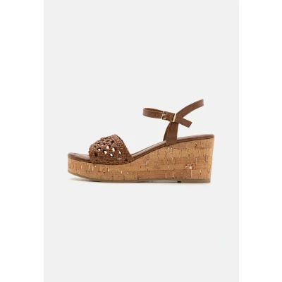 Abbildung von Marco Tozzi Keilsandalette, Damen, Größe: 38, Cognac Schuhe