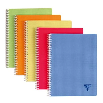 Abbildung von Clairefontaine 328126C Doppelspiralbuch / Collegeblock Linicolor FRESH, 90 Blatt kariert, DIN A4+ 22,5x29,7 cm, Hardcover, farbig sortiert, 1 Stück