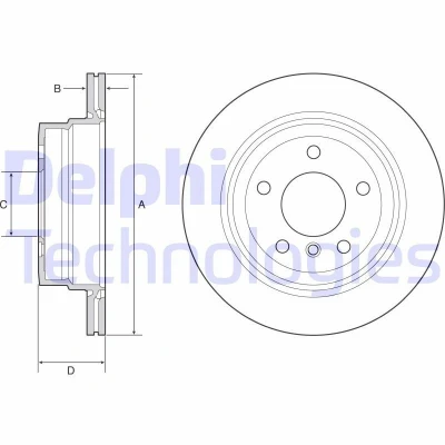 Abbildung von DELPHI BG4946C Bremsscheibe 300 20 5 Belüftet beschichtet hochgekohlt ohne Radlager, ABS Sensorring BMW: 1 Coupe, Convertible