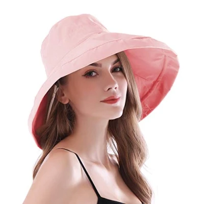 Abbildung von AIDIER Damen Faltbarer Leichter Sommerhut mit Breite Krempe UV Schutz Sonnenschutz Fischerhut Reisen Sonnenhut Kinnband Elegant UPF 50+ Sommer Hut Strandhut Gartenhut Anglerhut