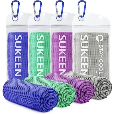 Abbildung von Kühltuch Set, Kühlendes Handtuch Kühltücher Hals, kühlend, Cooling Towel, Sport, Tuch, Eishandtücher für Wandern, Laufen, Tennis, Reisen,