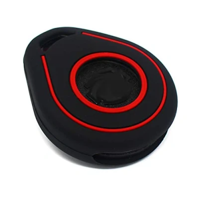 Abbildung von CYK www. CoverYourKey .de Schlüssel Hülle HAB für Motorrad Silikon Cover Keyless Go Fahrzeugschlüssel (Schwarz Rot)