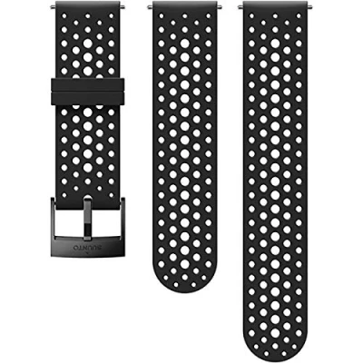 Abbildung von Suunto Ersatz Uhrenarmband, für alle Spartan Sport WRH und 9 Uhren, Silikon, Länge: 22,9 cm, Stegbreite: 24 mm, Schwarz/Schwarz, Inkl. Stifte zur Montage, SS050225000