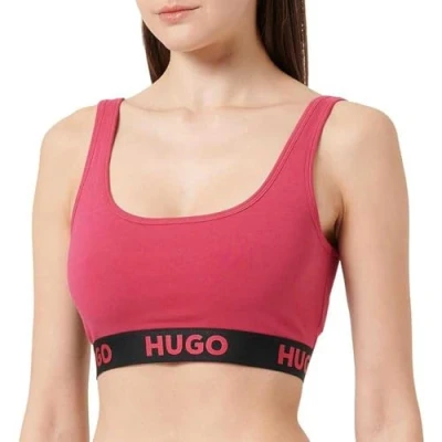 Abbildung von HUGO Damen Sporty Logo Bralette, Medium Pink663, M EU